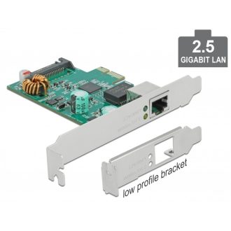   Delock PCI Express x1 kártya 1 x 2,5 Gigabites LAN PoE kártyára (89139)