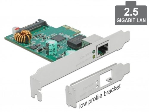 Delock PCI Express x1 kártya 1 x 2,5 Gigabites LAN PoE kártyára (89139)