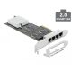 Delock PCI Express x4 kártya - 4 x 2,5 Gigabit LAN (89192)