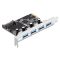 Delock PCI Express kártya > 4 x USB-A 3.0, telepítő CD-vel (89297)