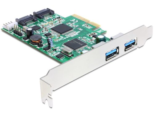 Delock PCI Express kártya > 2 x külső USB 3.0, 2 x belső SATA 6 Gb/s (89359)