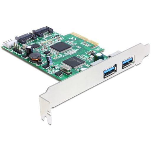 Delock PCI Express kártya > 2 x külső USB 3.0, 2 x belső SATA 6 Gb/s (89359)
