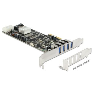   Delock PCI Express x4 Kártya > 4 x Külső USB 3.0 Quad Channel (89365)