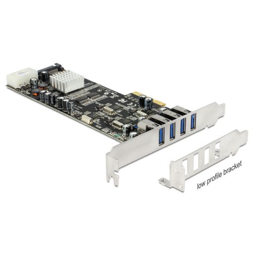 Delock PCI Express x4 Kártya > 4 x Külső USB 3.0 Quad Channel (89365)