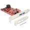 Delock PCI Express kártya > 2 x külső USB 3.0 + 2 x belső SATA 6 Gb/s - Alacsony profilú (89389)