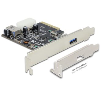   Delock PCI Express x4 kártya > 1 x külső + 1 x belső SuperSpeed USB 10 Gbps (USB 3.1, Gen 2) A típus (89399)