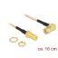 Delock Antennakábel RP-SMA dugó 90  > RP-SMA csatlakozó válaszfal RG-316 16 cm (89431)