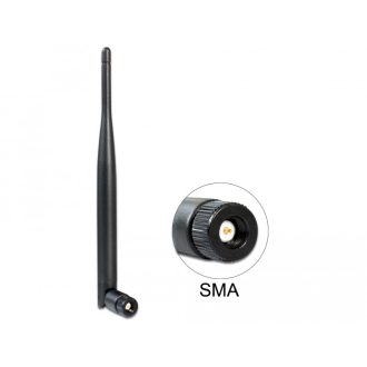   Delock WLAN antenna 802.11 ac/a/b/g/n SMA 4 - 5 dBi minden irányú csatlakozás fekete (89438)