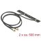 Delock WLAN 802.11 ac/a/h/b/g/n ikerantenna, 2 x MHF csatlakozódugó, 5 dBi, 500 mm-es NYÁK-lap, bels (89457)