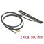 Delock WLAN 802.11 ac/a/h/b/g/n ikerantenna, 2 x MHF csatlakozódugó, 5 dBi, 500 mm-es NYÁK-lap, bels (89457)