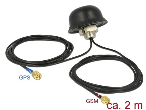 Navilock GNSS GALILEO GPS GSM GSM UMTS LTE antenna SMA csatlakozó 5 / 2 dBi RG-174 2 m-es omni aktív