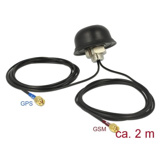 Navilock GNSS GALILEO GPS GSM GSM UMTS LTE antenna SMA csatlakozó 5 / 2 dBi RG-174 2 m-es omni aktív (89488)