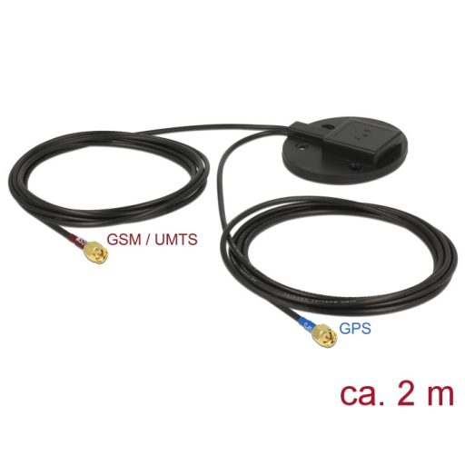 Navilock GNSS GALILEO GPS GSM UMTS LTE antenna SMA csatlakozó 28 dBi / 2 dBi RG-174 2 m omni aktív f (89489)