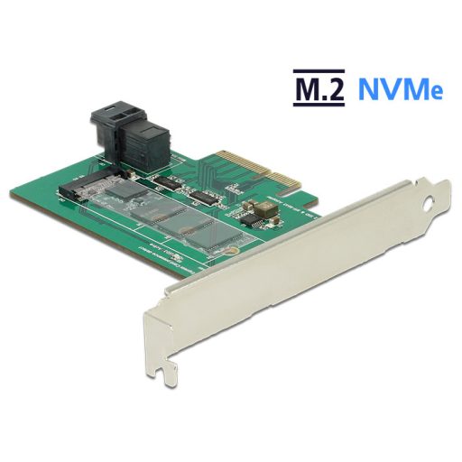 Delock PCI Express-kártya > 1 x belso NVMe M.2 PCIe / 1 x belso SFF-8643 NVMe   alacsony profilú for (89517)