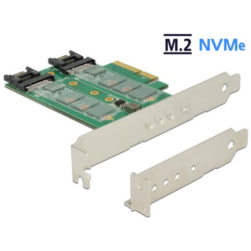 Delock PCI Express-kártya > 3 x M.2 nyílás   alacsony profilú formatényezo (89518)