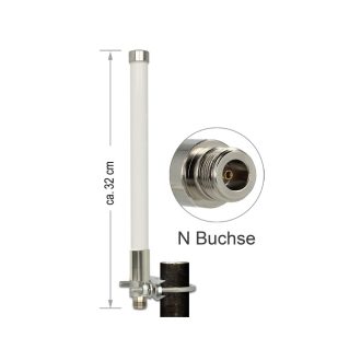   Delock Nagy hatótávolságú (LoRa) 868 MHz-es N típusú mindenirányú antenna (anya) 3 dBi teljesítményű (89583)