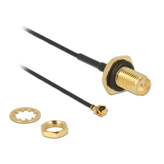   Delock Antennakábel RP-SMA csatlakozó válaszfal>MHF/U.FL-LP-068 kompatibilis dugó 100 mm 1,13 menet (89584)