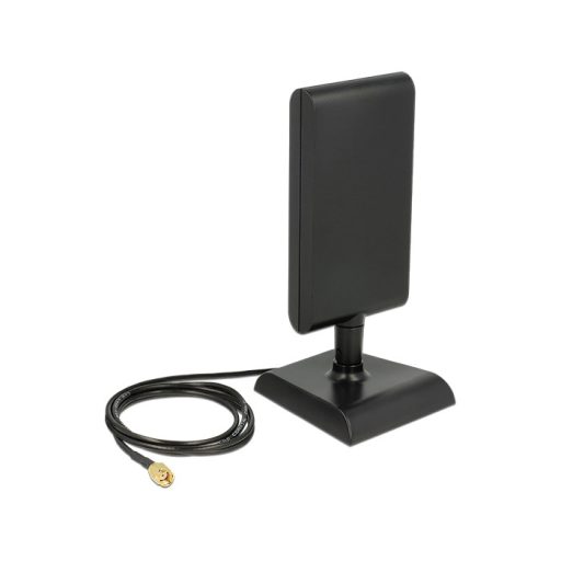 Delock WLAN 802.11 ac/a/h/b/g/n antenna RP-SMA-dugó 2-4 dBi irányítatlan, mágneses talppal és csatla (89590)
