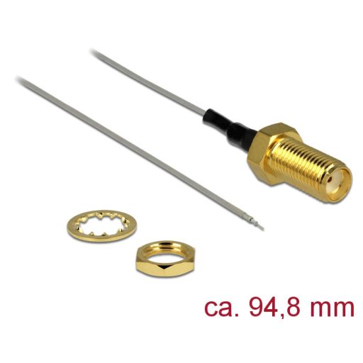Delock Antennakábel SMA jack válaszfal > nyitott végű, ónozott 1.37 , 94.8 mm menethossz 10 mm (89600)