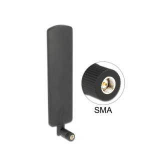   Delock LTE antenna SMA-dugó 2 dBi mindenirányú, dönthető csatlakozással (fekete színű) (89604)