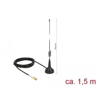   Delock WLAN 802.11 b/g/n antenna SMB-dugó 2 dBi irányítatlan, rögzített, mágneses talppal és csatlak (89612)