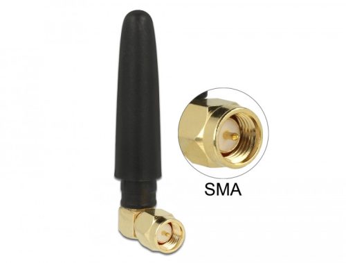 Delock LTE antenna SMA-dugó 90  2 dBi irányítatlan, rögzített, fekete (89623)