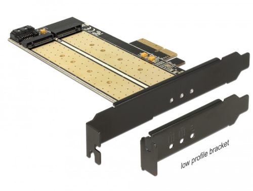 Delock PCI Express x4-kártya > 1 x belso M.2 aljzat B nyílással + 1 x belso NVMe M.2 aljzattal, M (89630)