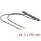 Delock WLAN 802.11 ac/a/h/b/g/n ikerantenna, 2 x MHF csatlakozódugó, 5 dBi, 250 mm-es NYÁK-lap, bels (89631)