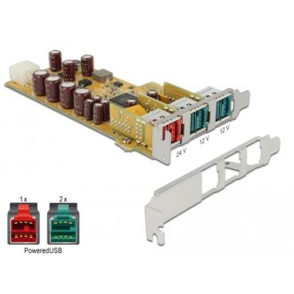   Delock PoweredUSB PCI Express kártya > 1 x 24 V + 2 x 12 V (89655)