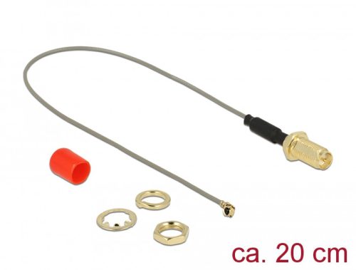 Delock Antenna kábel RP-SMA anya> MHF / U.FL-LP-068 apa csatlakozó 1.13 20 cm menethossz 10 mm (89831)