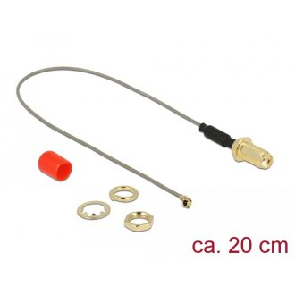   Delock Antenna kábel SMA anya válaszfali csatlakozóval ferrittekercs apa MHF  I csatlakozó 1.13 20 c (89833)