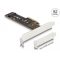 Delock PCI Express x4-kártya - 1 x belső NVMe M.2 Key M 110 mm - alacsony profilú formatényező (89836)