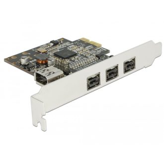   Delock PCI Express Kártya > 3 x külső FireWire B + 1 x belső FireWire A (89864)