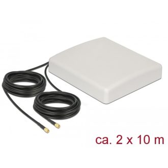   Delock LTE MIMO antenna 2 x SMA dugó 8 dBi irányított 8 dBi RG-58 csatlakozókábellel 10 m fehér kült (89891)