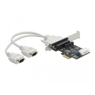   Delock PCI Express Kártya > 2 x soros RS-232 tápfeszültséggel 5 V / 12 V (89909)
