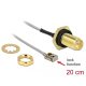 Delock Antenna kábel RP-SMA anya válaszfali csatlakozóval apa MHF  I LK-dugó 1.13 20 cm (89928)