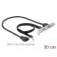 Delock Csatlakozó aljzat 1 x USB Type-C  és 1 x USB A-típusú porttal (89934)