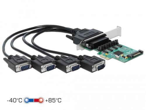 Delock PCI Express Kártya > 4 x soros RS-232 tápfeszültséggel (89938)