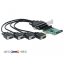 Delock PCI Express Kártya > 4 x soros RS-232 tápfeszültséggel (89938)