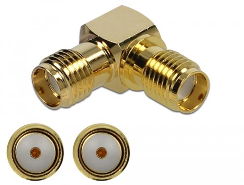 Delock Adapter, SMA csatlakozóhüvely apa SMA csatlakozóhüvely 90  10 GHz