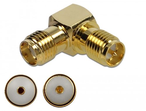 Delock Adapter, SMA csatlakozóhüvely apa RP-SMA csatlakozóhüvely 90  10 GHz