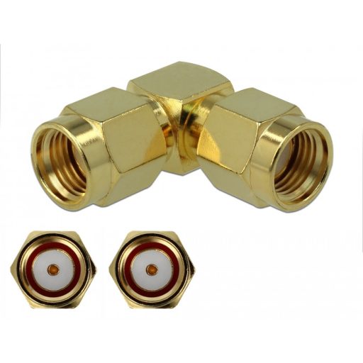 Delock Adapter RP-SMA-dugó apa RP-SMA-dugó 90  3 GHz (89962)