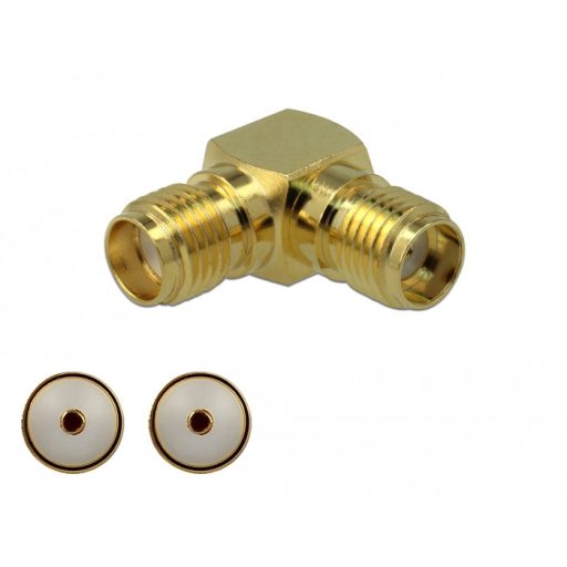 Delock Adapter, SMA csatlakozóhüvely apa SMA csatlakozóhüvely 90  3 GHz (89964)