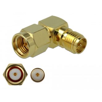   Delock Adapter SMA-dugó apa RP-SMA csatlakozóhüvely 90  3 GHz (89967)