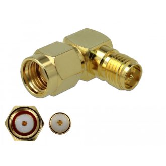   Delock Adapter RP-SMA-dugó apa RP-SMA csatlakozóhüvely 90  3 GHz (89968)