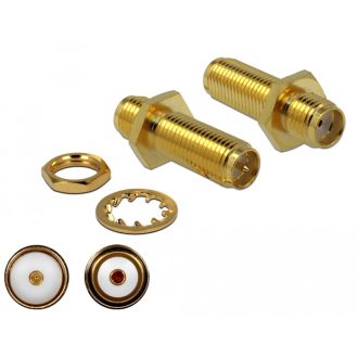   Delock Adapter, SMA hüvely apa RP-SMA hüvely, panelrögzítés 3 GHz (89969)