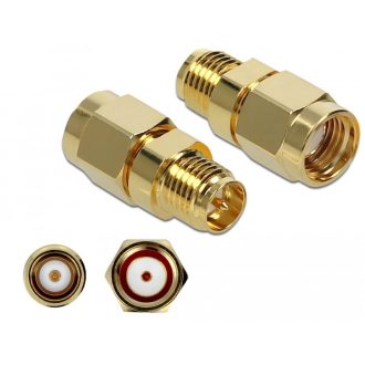   Delock Adapter RP-SMA-dugó apa RP-SMA csatlakozóhüvely 10 GHz (89977)