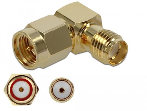 Delock Adapter SMA-dugó apa SMA csatlakozóhüvely 90  10 GHz