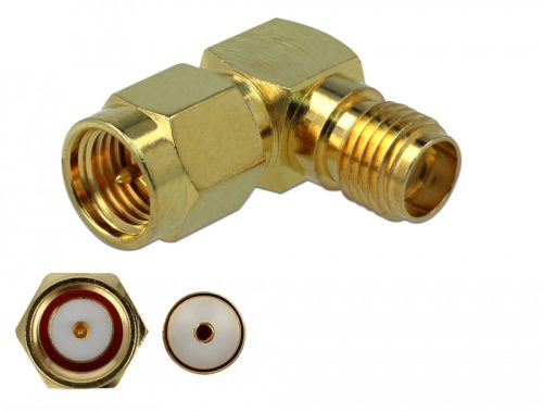 Delock Adapter SMA-dugó apa SMA csatlakozóhüvely 90  3 GHz