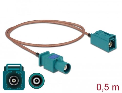 Delock Antennakábel FAKRA Z-dugó > FAKRA Z-hüvely RG-316 0,5 m (90002)